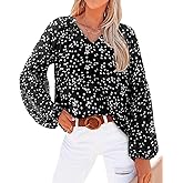 BTFBM Blouses for Women Dressy Casual Floral Summer Boho Tops V Neck Lightweight Long Sleeve Shirts Spring Clothes 2026