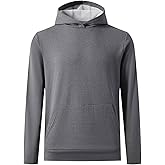M MAELREG Mens Hoodies Pullover Fleece Warm Lightweight Grid Texture Athletic Golf Hooded Sweatshirt with Kangaroo Pocket