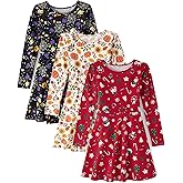 The Children's Place Girls Printed Skater Dress, Long Sleeve