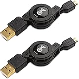 Cable Matters (2-Pack) Gold-Plated Retractable USB to Micro-USB Charge & Sync Cable &ndash; 2.5 Feet