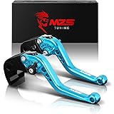 MZS Short Brake Clutch Levers Compatible with YZF R1 2004-2008| YZF R6 2005-2016 Blue