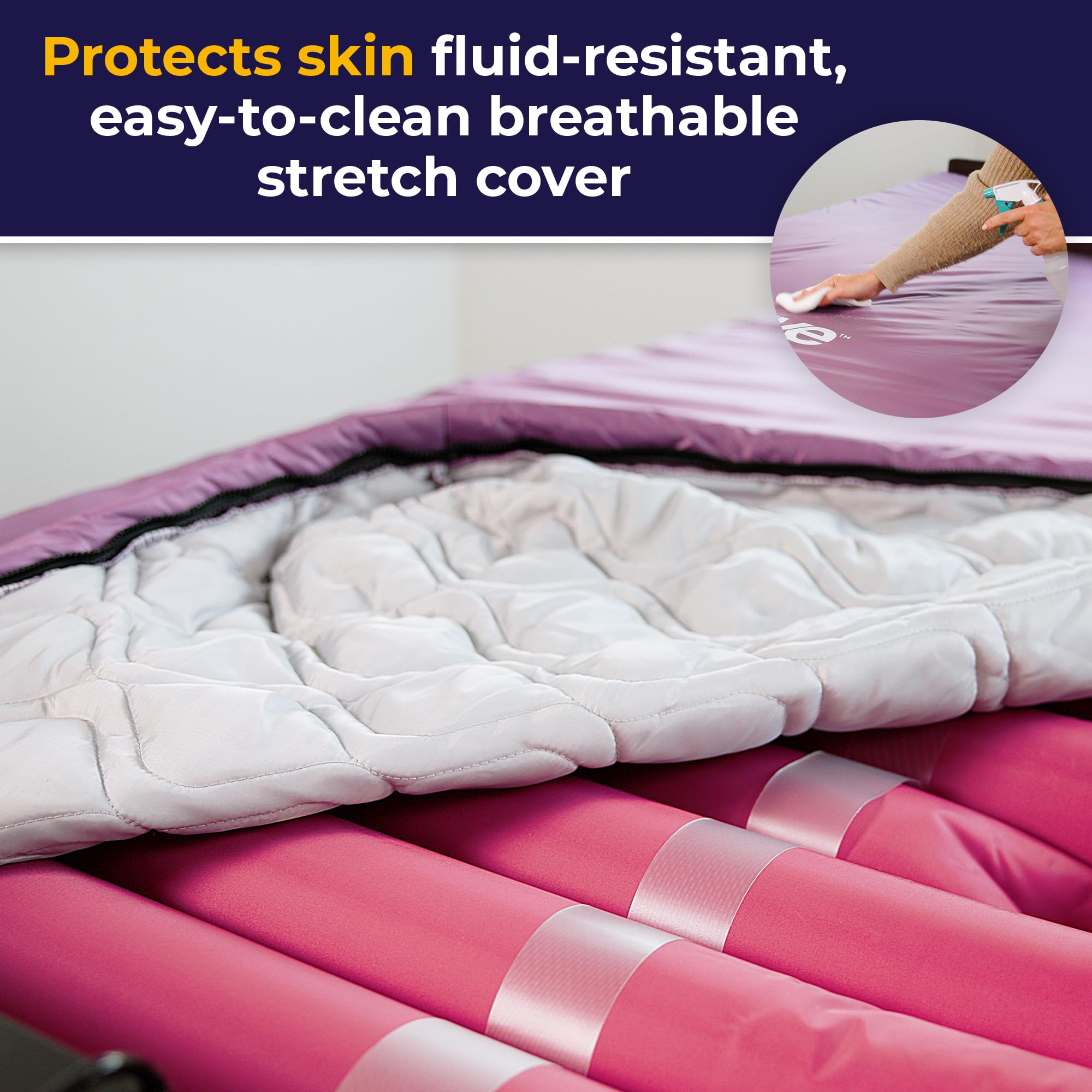 Drive Medical 14027 Med-Aire Low Air Loss Mattress Replacement System with Alternating Pressure, Dark Purple