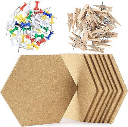 Coolty 8 Stuck Pinnwand Kork Korkplatte Selbstklebende Diy Wand Memoboard Mit 50 Nageln Und 20 Stuck Holzklammern Pinnnadeln Fur Foto Hangen Heimdekoration Und Buro Memorandum Amazon De Kuche Haushalt