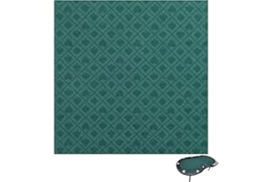 Luckin Sports 108 X 56 Inches Texas Hold'em Professional 10 Players Poker and Gambling Tablecloth, 100% Durable Fabric Felt, Dustproof and Waterproof, Washable and Ironable. (Green)