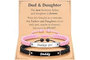 UPROMI Matching Father Daughter Bracelet Fathers' Day Christmas Birthday Gifts for Dad Daddy from Daughter Gift Ideas