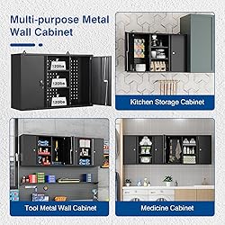 Fesbos Metal Wall Cabinets for Storage with Locking