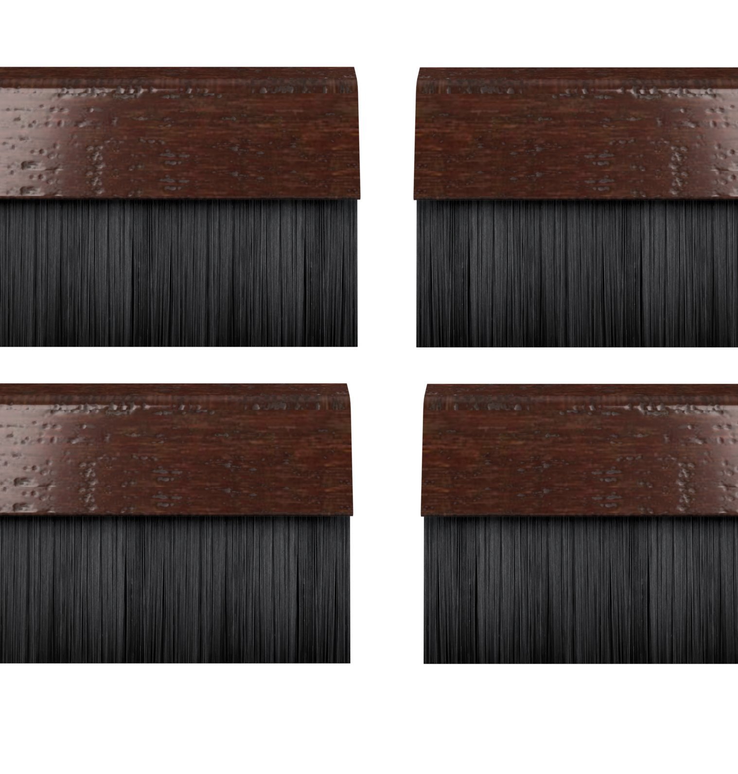 STORMGUARD 02AM0020838DWO BDS Cover Clip Bottom of The Door Brush Draught Seal, Dark Oak, 914 mm, Set of 4 Piece