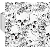 Whaline 50Pcs Halloween Skull Paper Napkins Floral Skull Luncheon Napkin Disposable Dinner Dessert Napkin for Party Supplies Table Decor