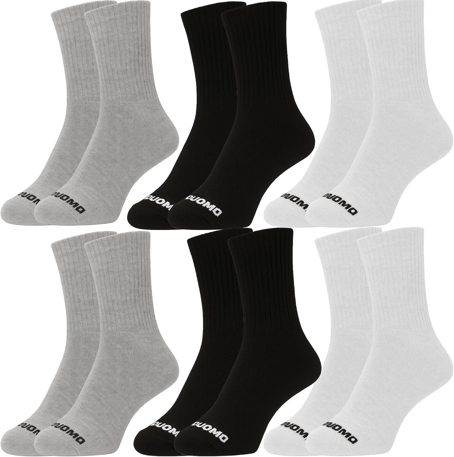 Kit 6 Pares Meia Masculino Cano Alto Longo Corrida Academia Algodão Premium Duomo