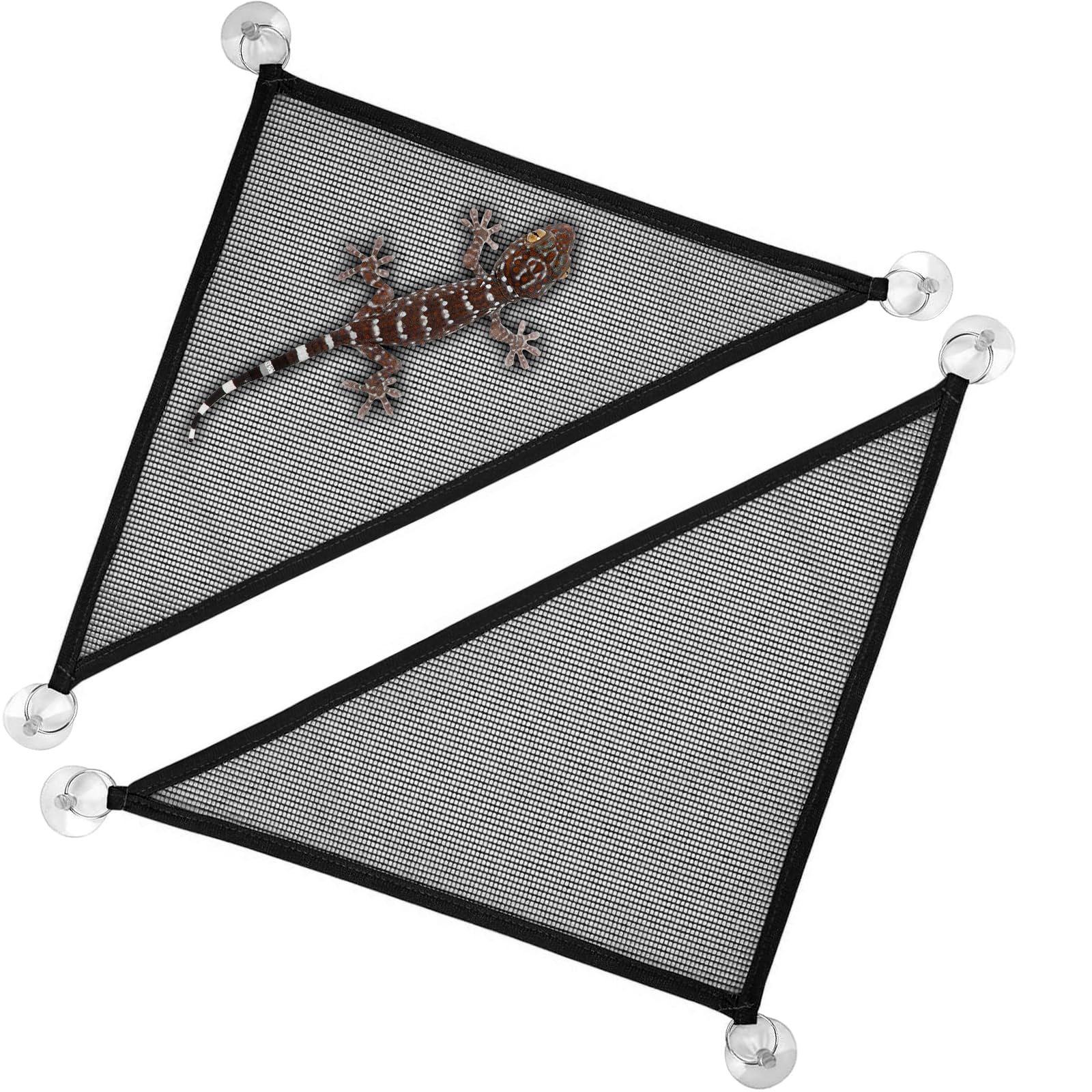 LICQIC 2 Packs Mesh Reptile Hammocks, Lizard ammock, Gecko Vivarium Hammock for Iguanas, Anoles, Geckos, Snakes, Chameleon (Black, L)