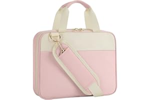 CASIRENA Bible Covers for Women - Large Size Bible Carrying Case, Church Bible Bag with Padded Handle, Adjustable Shoulder Strap, and Zippered Pockets, Perfect Gifts for Church ReligiousPINK