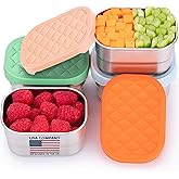 Everusely - Stainless Steel Snack Containers - 8 oz / 230 ml, 4-Pack, Fall Fest - Leakproof Food Storage Boxes + Lids for Travel - Reusable Containers for Adults - Small Boxes for Portion Control