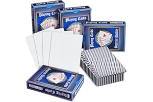 Blue Panda Blank Playing Cards Pack - 3 x 4 in Blue Checkered Diamond Back, 224 Count (4 Decks)