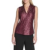 Calvin Klein Womens Soft Everyday V Neck Basic Blouse