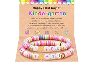 JOGDIAM First Day of Kindergarten Preschool Bracelet Mommy and Me First Day of School Gifts for Mom and Daughter Mother Daughter Back to School Stuff Gifts for Girls