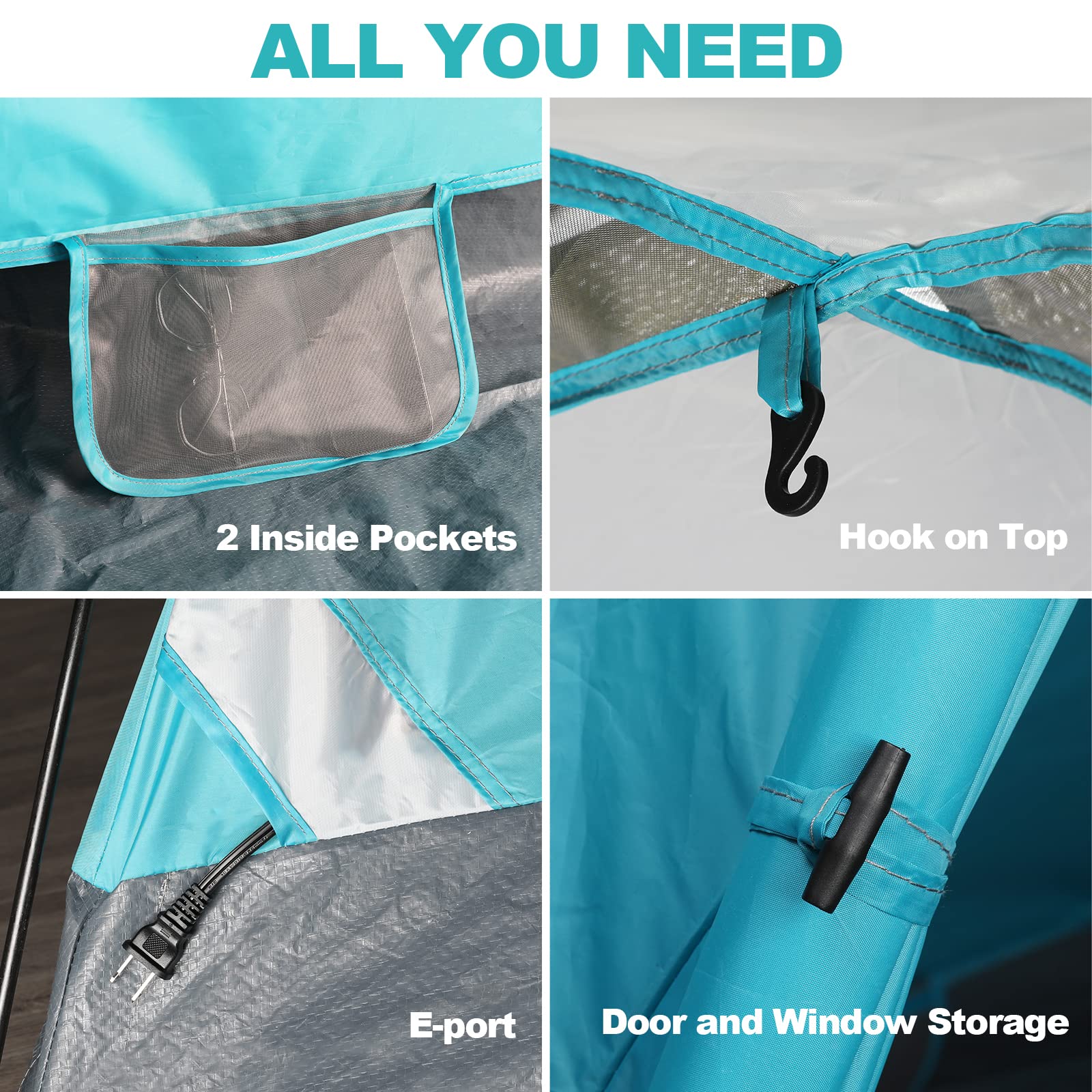 HAUSHOF 2/4-Person Family Dome Tent with Removable Rain-Fly, Easy Set Up Portable Camping Tent for Backpacking Hiking Backyard Outdoor, Green/Blue/2-person/4-person