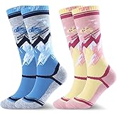 WEST BIKING Kids Merino Wool Ski Socks for Boys Girls Knee High Sock Thermal Winter Warm Snowboard Socks2 Pairs