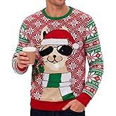 RAISEVERN Ugly Christmas Sweater for Men Women Knitted Pullover Tops