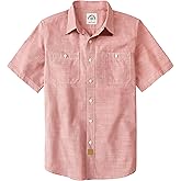 Dubinik® Men’s Soft Lightweight Chambray Short Sleeve Summer Breathable Cotton Shirt for Daily Casual Wear