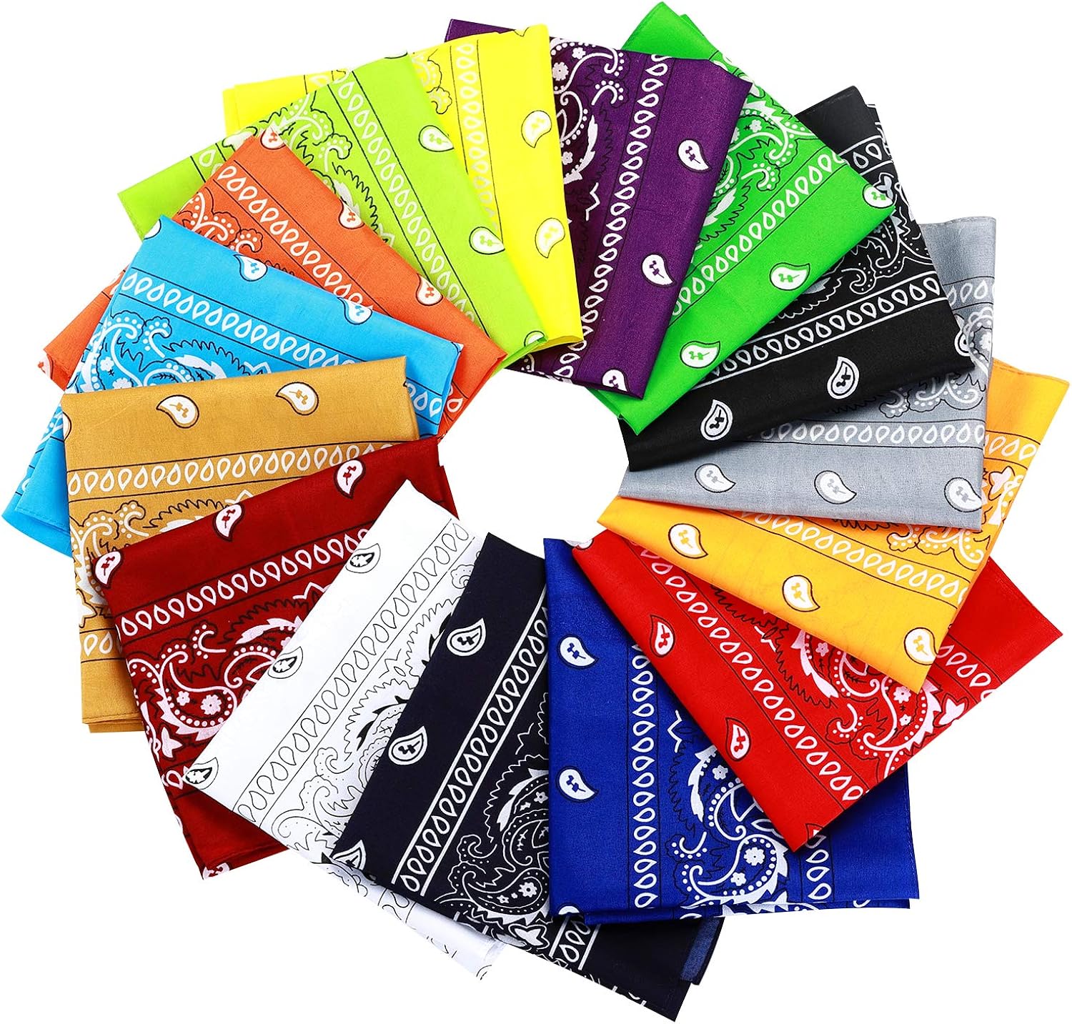 15pcs Bandanas Multi-Purpose Polyester Bandanas Party Outdoor Favor Scarf Headband Handkerchiefs for Unisex Women Men Boy Girls: Clothing