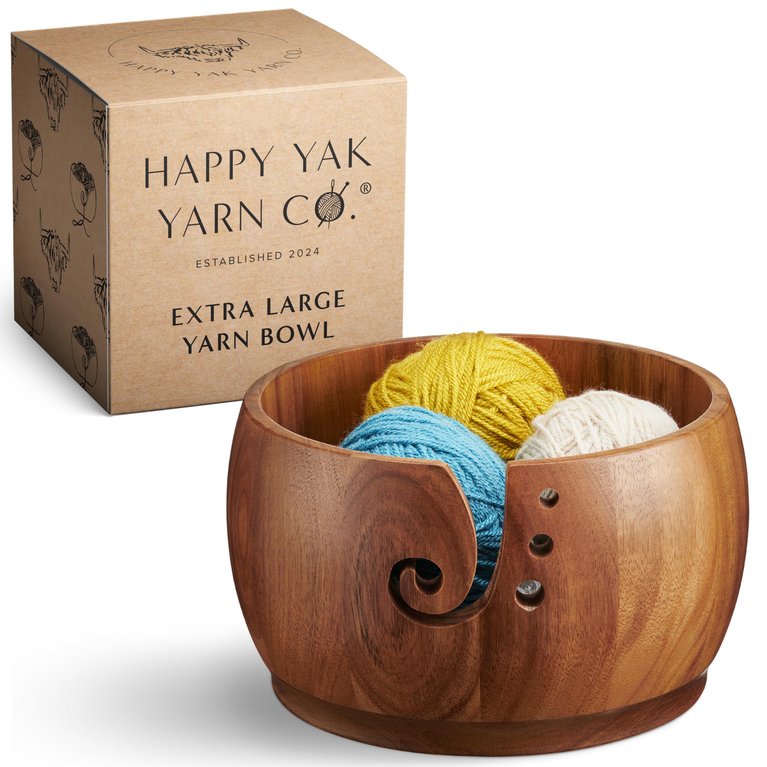 Extra Large Yarn Bowl 9" x 5" (22.8cm x 12.7cm) - Large Bowl for Crochet Storage and Yarn Organisation for Crafters - Perfect Craft and Knitting Gifts