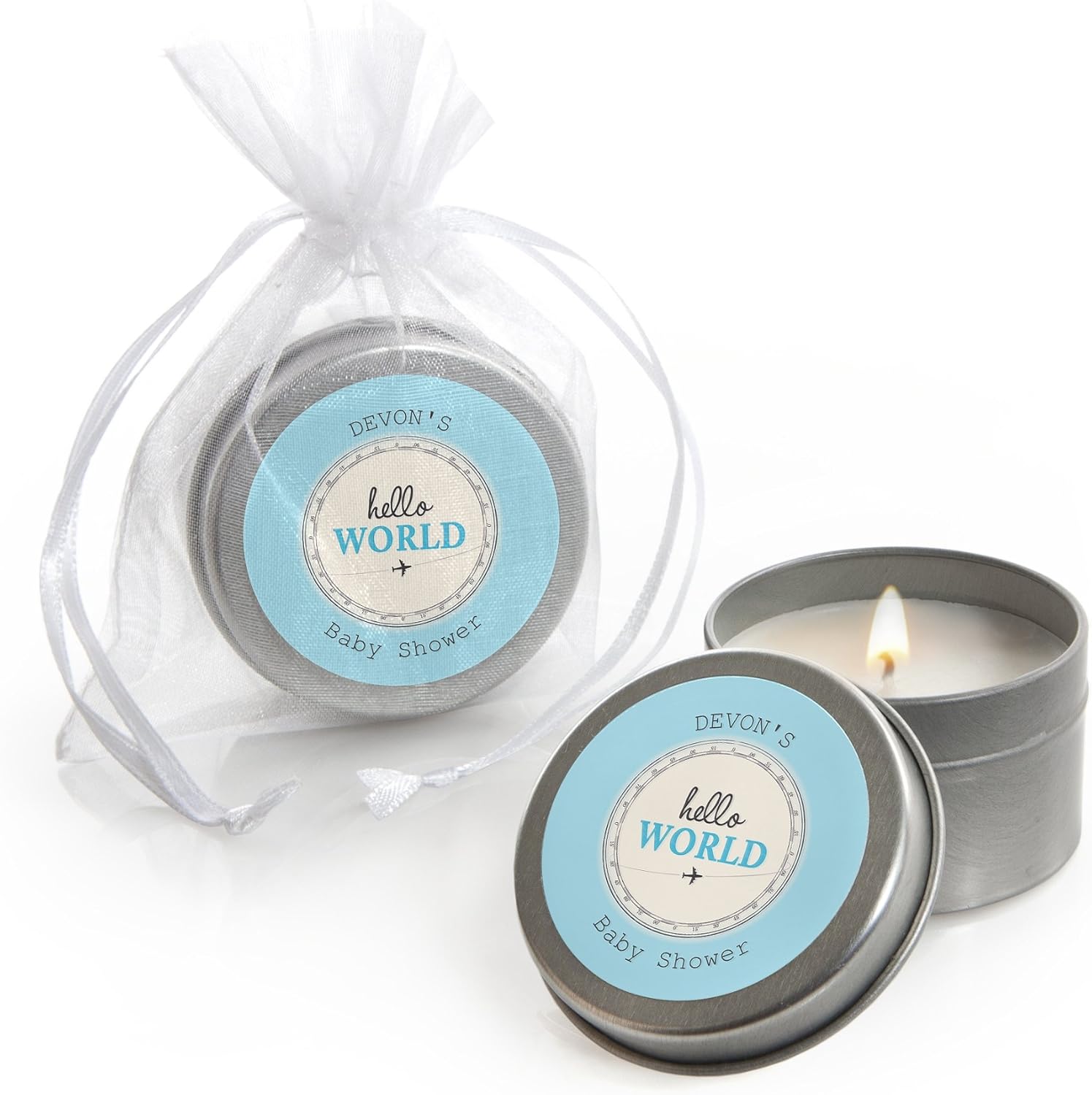 blue baby shower favor bags