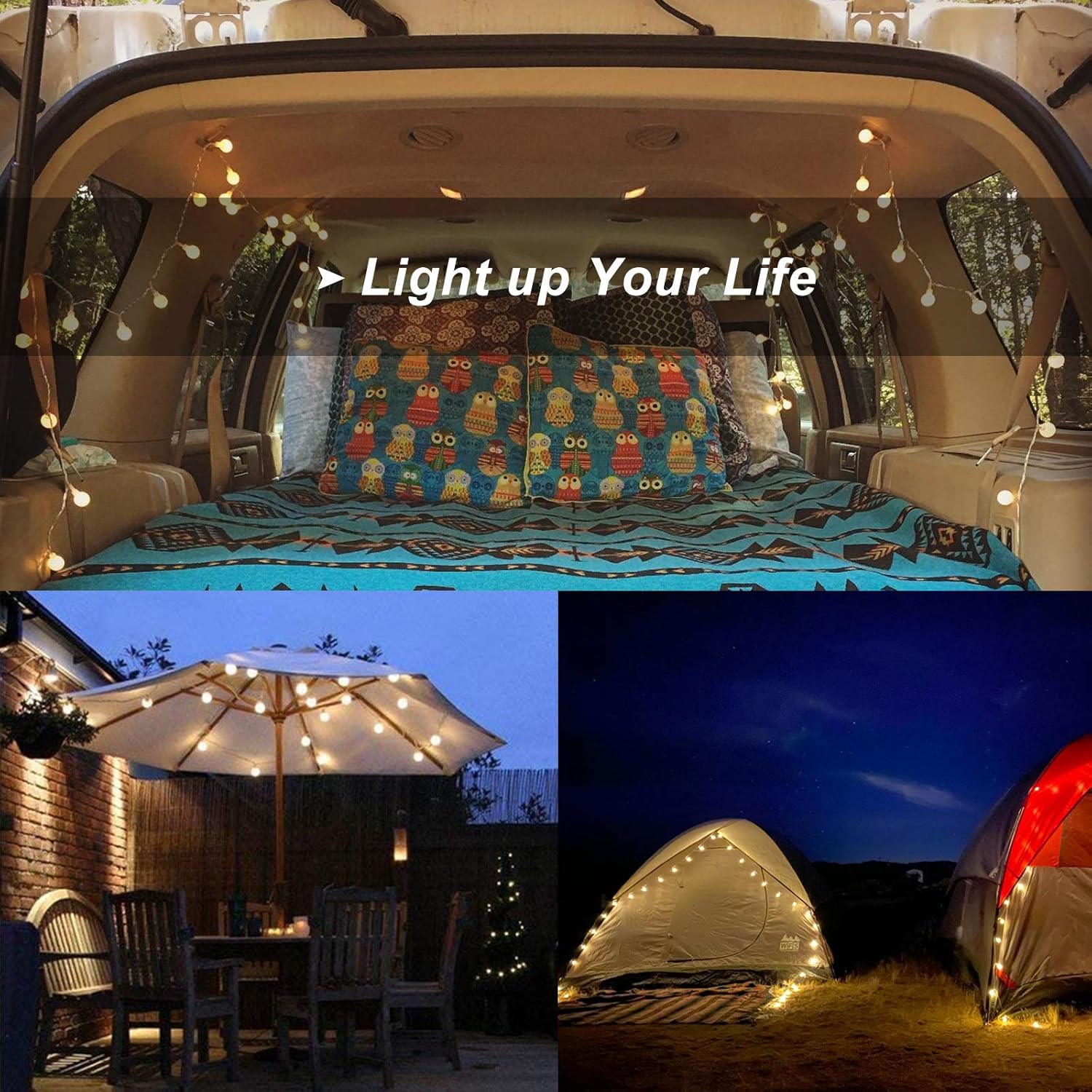 Globe String Lights, 32.8 ft 80 LED Battery Operated Fairy Twinkle Light with Remotes& Timer Christmas Lamp for Bedroom Canopy Ceiling Party Wall Wedding Backdrop Decor, Warm White, 8 Lighting Modes : Garden & Outdoor