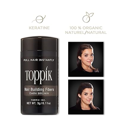 Amazon Com Toppik Hair Building Fibers Dark Brown 0 11 Oz