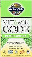 Garden of Life Raw B Complex - Vitamin Code - 60 Vegan Capsules, High Potency Vitamins for Energy & Metabolism with B2 Ribofl