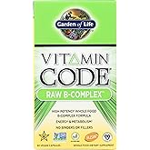 Garden of Life Raw B Complex - Vitamin Code - 60 Vegan Capsules, High Potency Vitamins for Energy & Metabolism with B2 Riboflavin, B1, B3, B6, Folate, B12 as Methylcobalamin & Biotin Plus Probiotics
