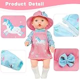 Aolso Baby Doll Clothes 14-18 Inch Dresses Set with Coat Hanger Pink-Blue view 3