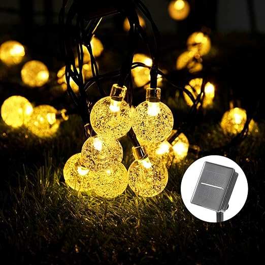 solar luces decorativas 40 led 8m 26 3ft impermeable solar bola de cristal luz decorativa luces exterior solar cadena solar de luces para jardin