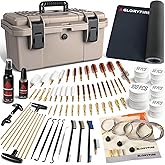 GLORYFIRE Deluxe Universal Gun Cleaning Kit - Highly Effective Cleaning Solutions for Hunting and Shooting - Portable/Compact - Brown