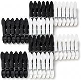 Clothes Pins, Colorful Plastic Clothespins, Heavy Duty Laundry Clothes Pins Clips, Non-Slip Clips for Hanging Clothes,Towels,Crafts,Picture Clips Food Package Clips (Black &amp; White-48pcs)