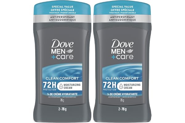 Dove Men + Care Clean Comfort 72H Antiperspirant Deodorant Stick for men with 1/4 Moisturizing Cream and Vitamin E and a Non-