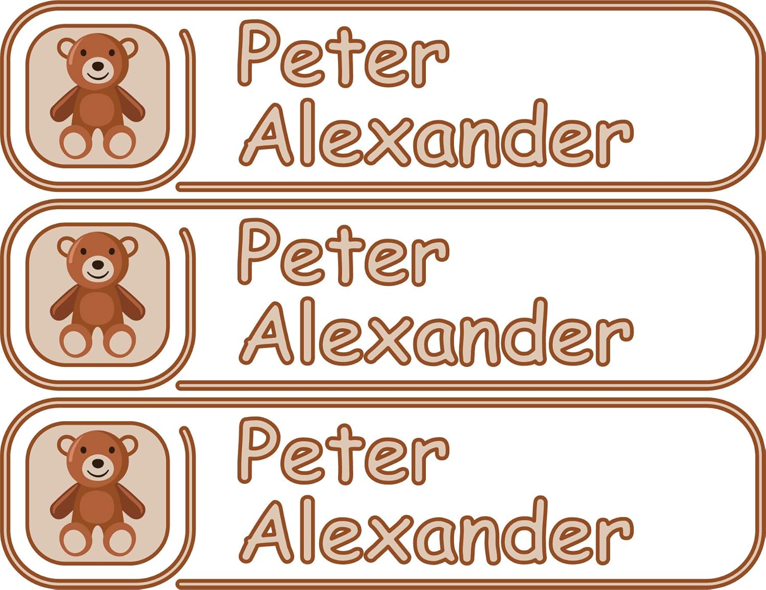 amazoncom custom name label teddy bear sticker bottle labels