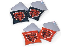 NFL Pro Football Dual Sided Bean Bags by Wild Sports, 8 Count, Premium Toss Bags for Cornhole Set - Great for Tailgates, Outd