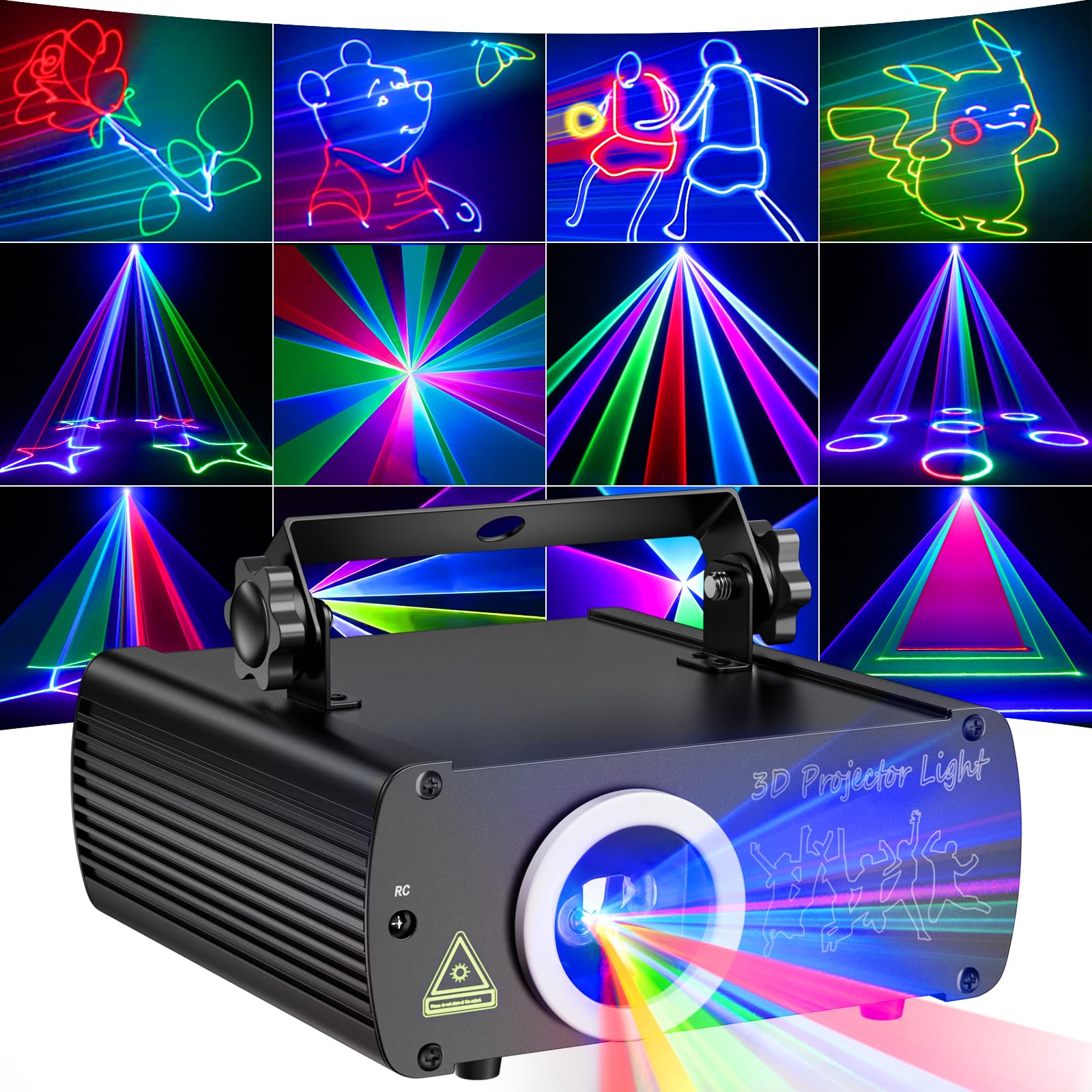 Ehaho Party Disco Lights L2600 | 3D RGB Animation Dj Lights with Music Sound Activated | Disco Lights for Parties mit DMX 512 Controller | Stage Lighting for Parties Nightclub Live Show Halloween
