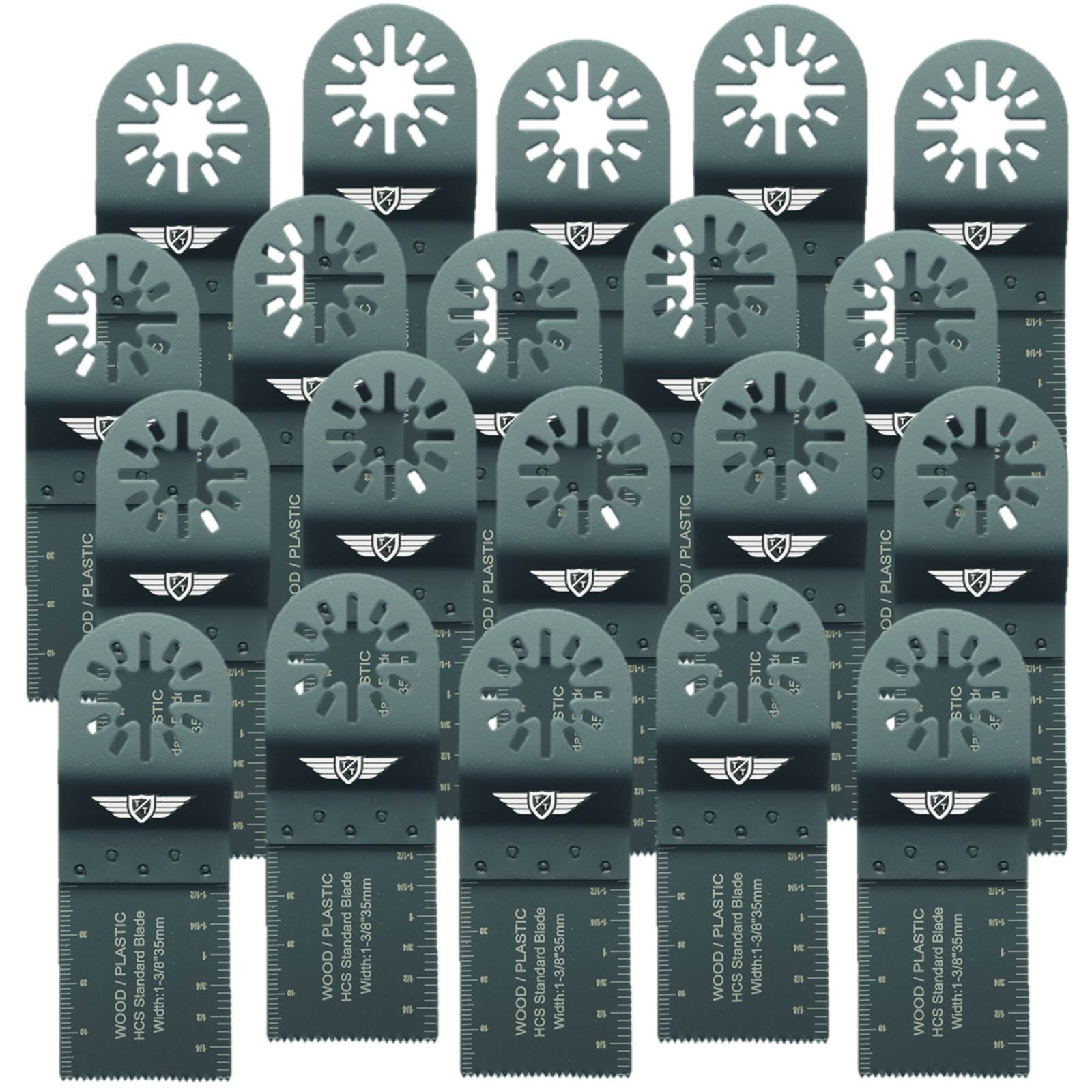 20 x 35mm TopsTools UN35F_20 Wood Cutting Blades Compatible with Bosch Fein (Non-StarLock) Makita Milwaukee Einhell Ergotools Hitachi Parkside Ryobi Worx Workzone Multitool Multi Tool Accessories