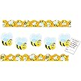 Bee Bulletin Board Set - Bumble Bee Bulletin Board Border, Honey Bee Cutouts for Classroom, Mini Reward Card |for Back to School Bees Hive Theme Wall Decorations, Gender Reveal, Birthday Party Decor