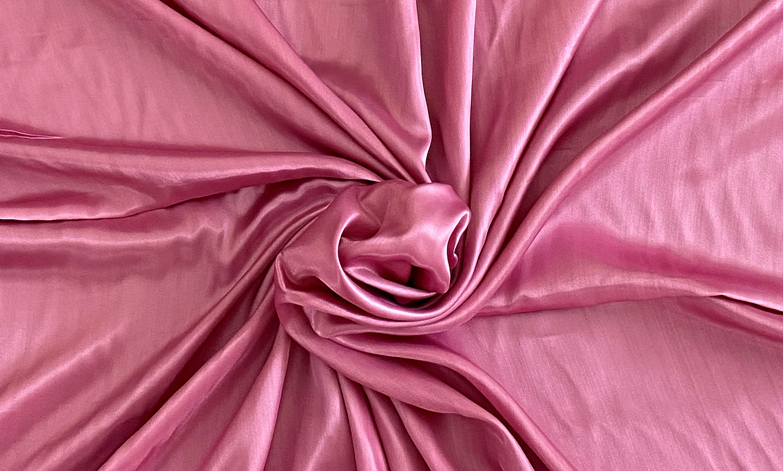 Fancy Textiles Silky Satin Plain Craft Dressmaking Fabric 60'' Wide (2 Meter, Baby Pink)
