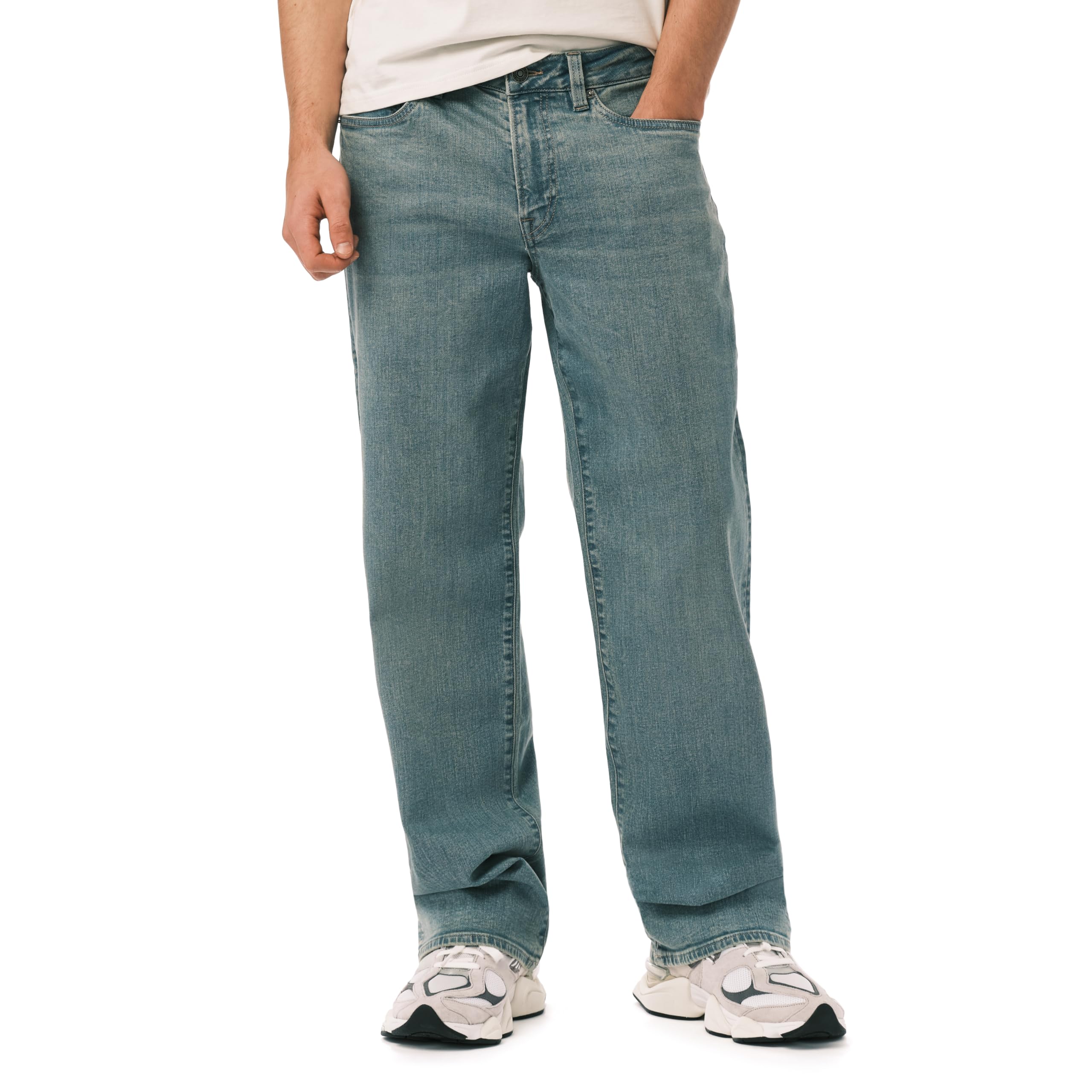 Buffalo David Bitton Men’s Easy Fit Ruffer Jean Heritage Authentic Denim, Faded Wash, 32W x 30L