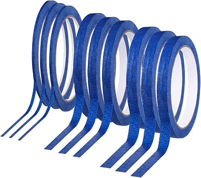 Meng Jiaran Blue Masking Tape 9 Rolls 3/7/12 mm x 20 m Painter Tape