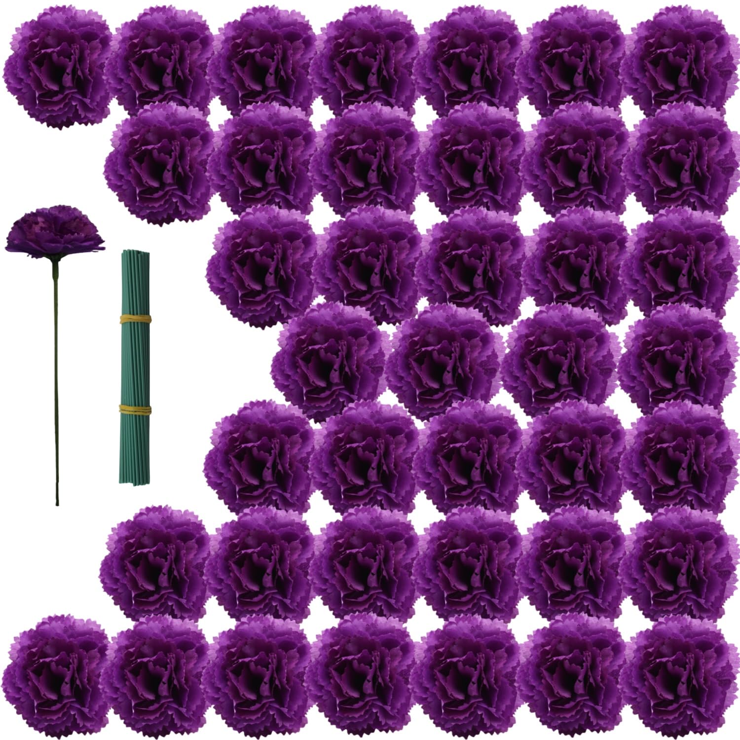 Photo 1 of YGbridge Artificial Marigold Flowers, 60Pcs Marigold Faux Flowers, Purple Flowers Fake Marigolds for Day of The Dead, Diwali, Dia De Los Muertos Decoration, Ofrenda Decor (Purple, 60Pcs)