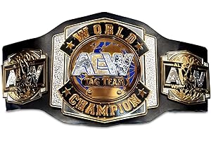 All Elite Wrestling AEW World Tag Team Championship Belt - Authentic Design AEW Role-Play, Wear, and Display Belt
