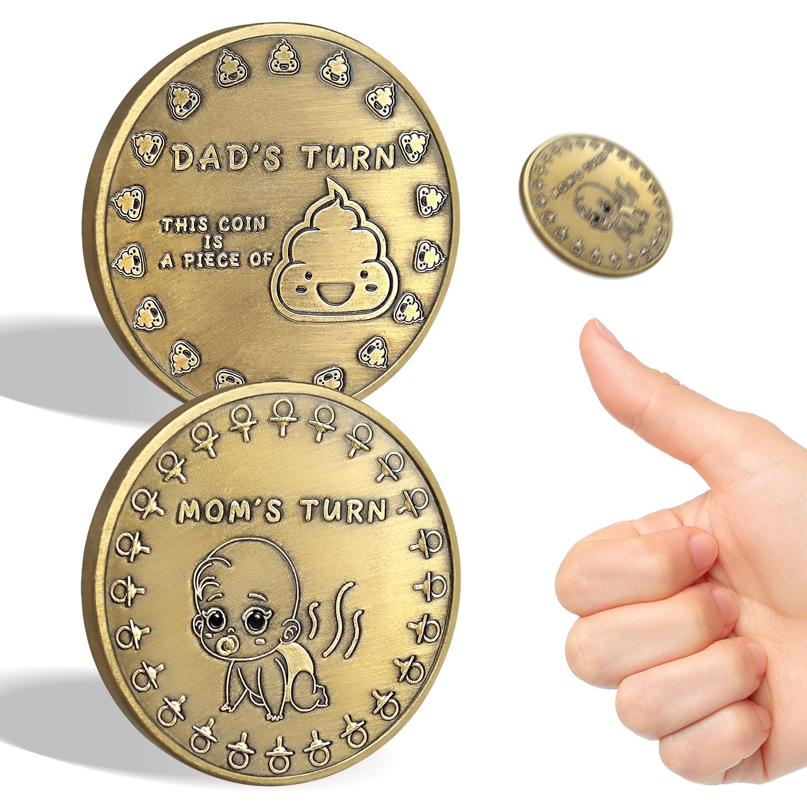 New Parent Decision Coin Funny Unique First Time Pregnancy Gift for New Moms Dads Cute New Baby Gifts Gender Reveal and Shower Gifts for Dad Mom Double-Sided Flip Coin