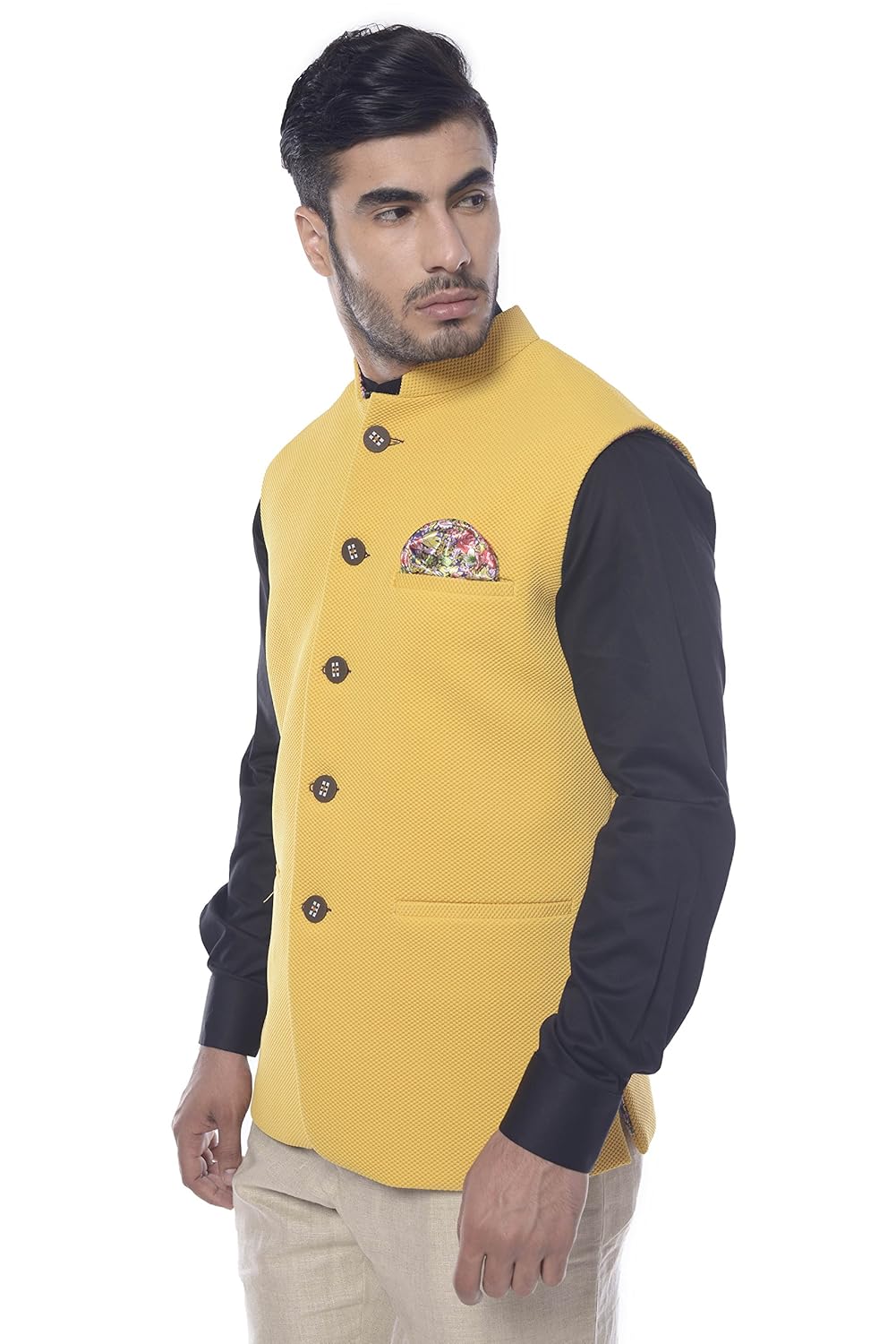 mohanlal sons mustard nehru jacket