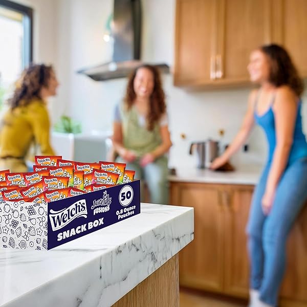 WELCH’S FRUIT SNACKS, JUICEFULS FUSIONS, ASSORTED FRUIT FLAVOR, STOCKING STUFFERS, BULK PACK, GLUTEN FREE, NATURAL COLORS & FLAVORS, 0.8OZ (PACK OF 50)