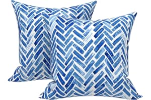 LVTXIII Outdoor Throw Pillow Covers 20 x 20 Inch, Covers ONLY Modern Cute Pattern Decorative Square Toss Pillow Case Pack of 2 for Home Patio Garden Sofa Bed Furniture, Blue Bricks