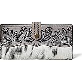 Merbaa Wild West Cowhide Hair On Women Leather Bifold Wallet Best Idea for Gifting Wallet
